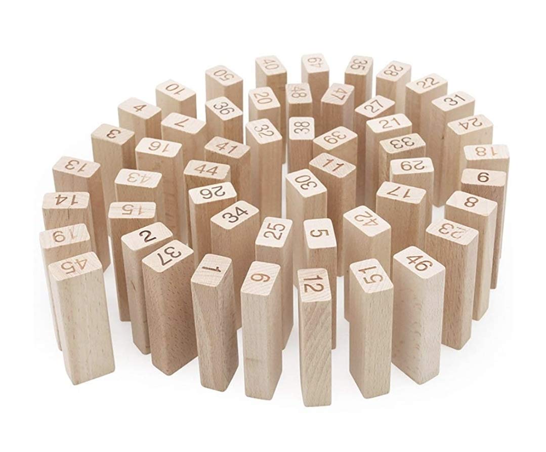 Wooden Building Blocks Puzzle لعبة تركيب مكعبات خشبية