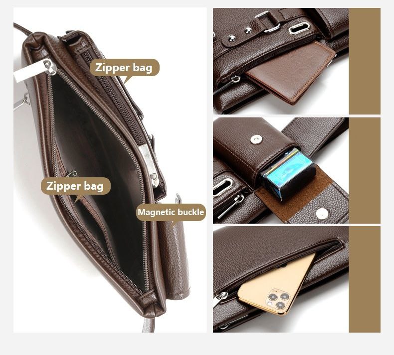 Sac à ceinture en cuir pour homme, sacoche de voyage, pochette