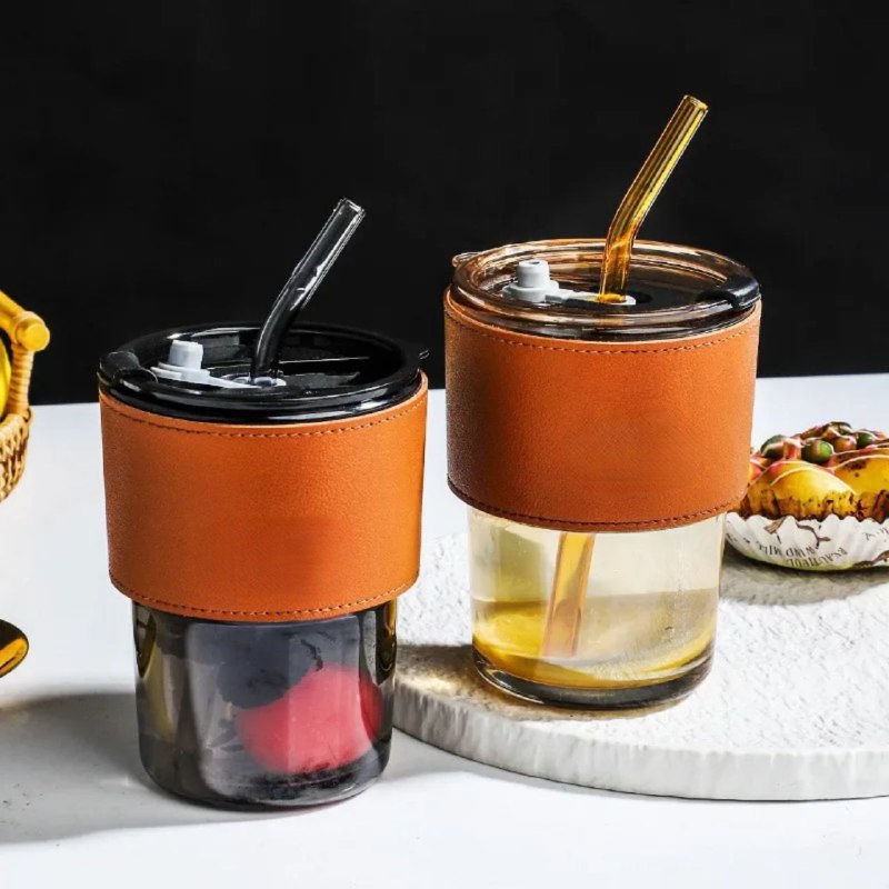 Bamboo joint glass cup كوب زجاجي من الخيزران