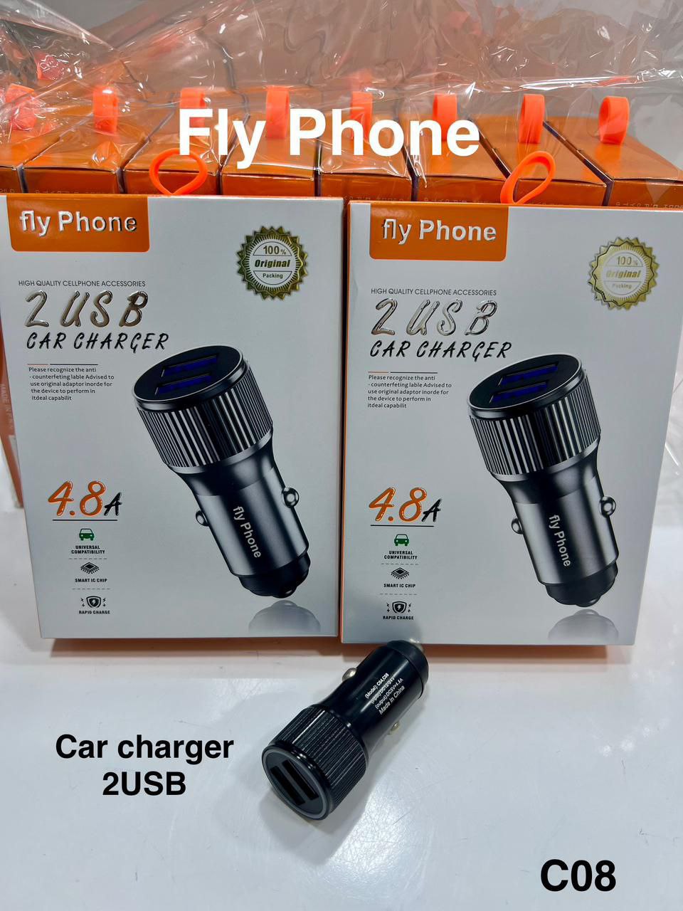 Chargeur allume cigare voiture 4.8A 2ports USB C08