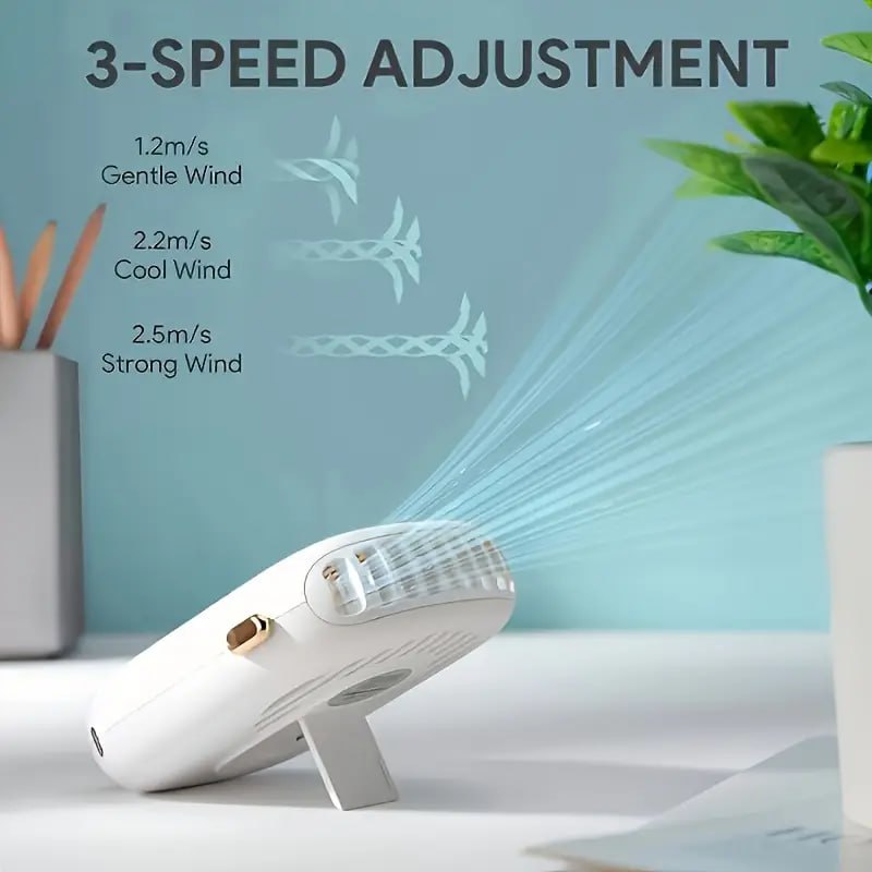 Mini neck wearing fan Rechargeable 3-Vitesses