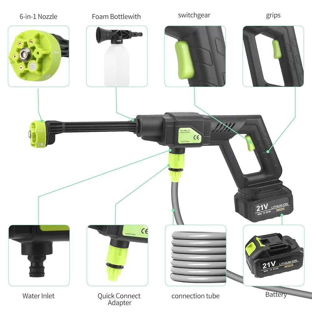 Pistolet pulvérisateur eau 48V 2Batteries رشاش حجم كبير