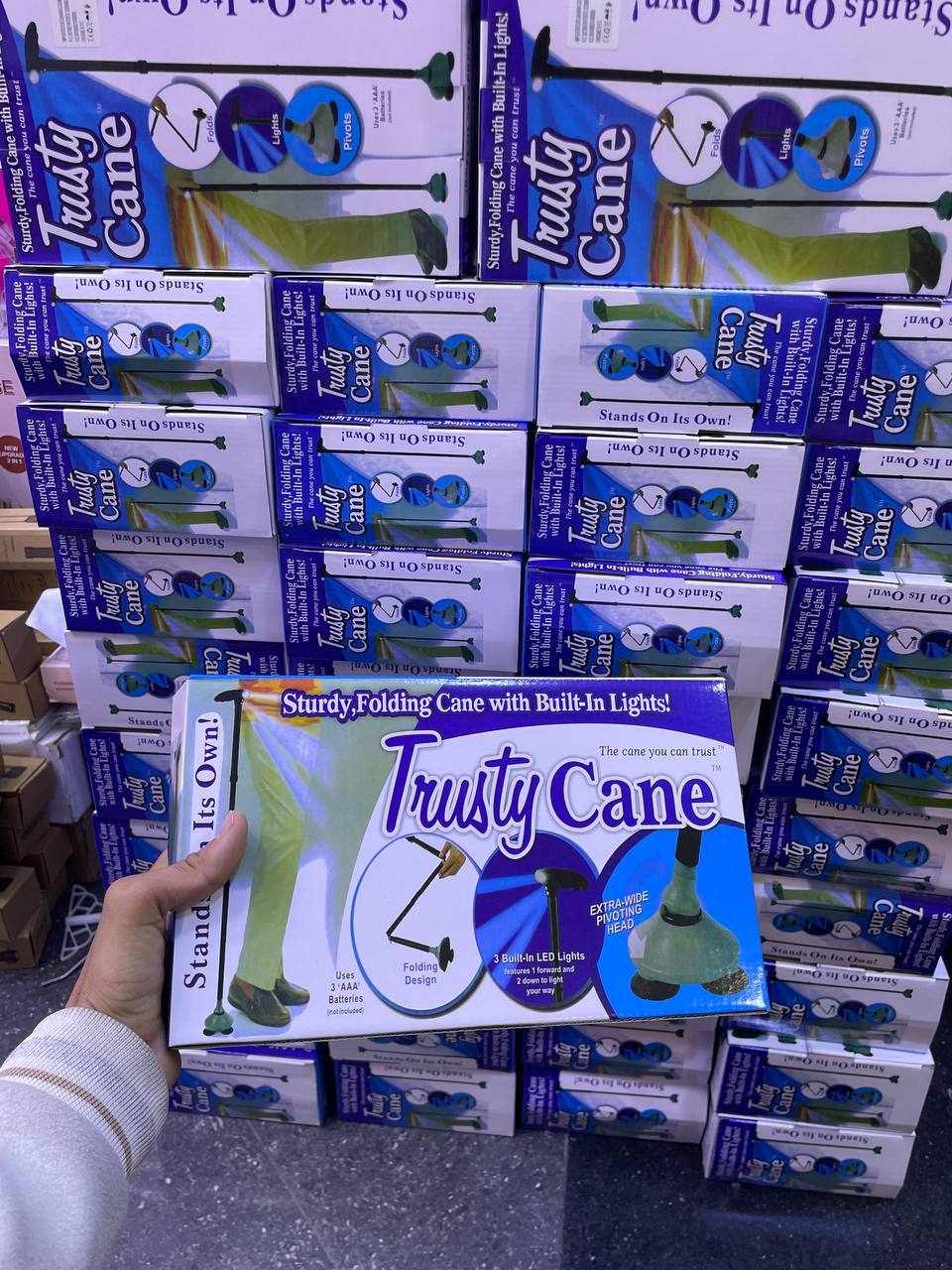 Trusty Cane Canne pliante à tête triaxiale de marche réglable عصا مشي قابلة للطي برأس ثلاثي المحاور قابلة للتعديل