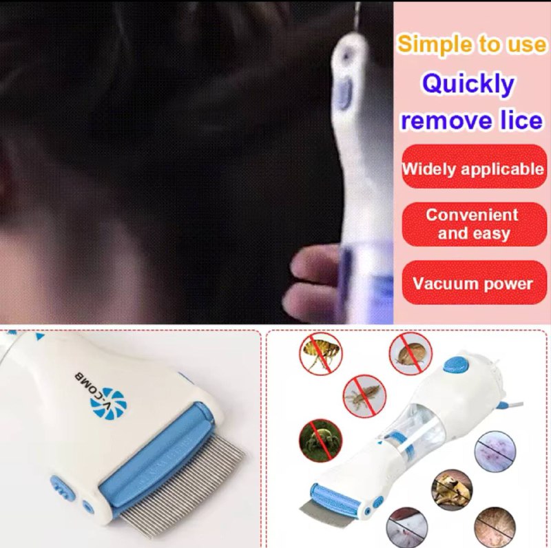 Peigne Aspirateur à Poux Électrique V-Comb مشط القمل الكهربائي