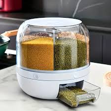 موزع حبوب المطبخ الدوار Distributeur rangement de Céréales Grains pour cuisine tournant