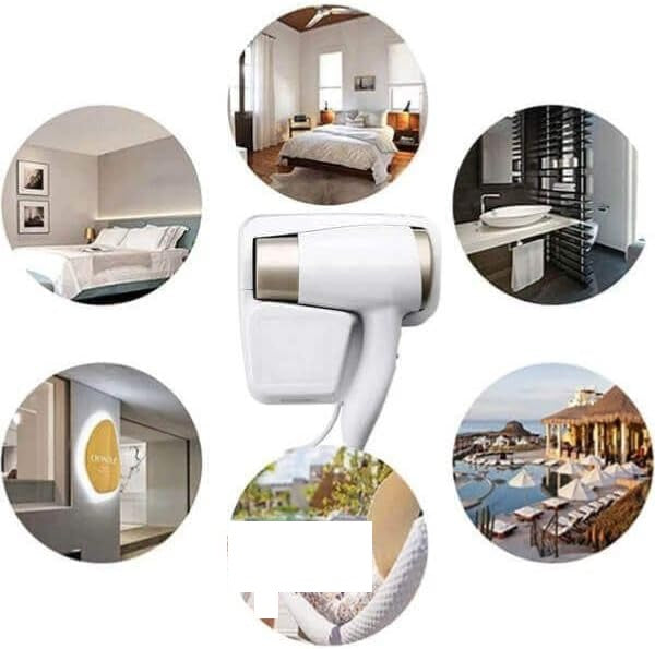 مجفف شعر فندقي عالي الطاقة يُثبت على الحائط HAIR DRYER HOTEL Sèche-cheveux mural d'hôtel haute puissance