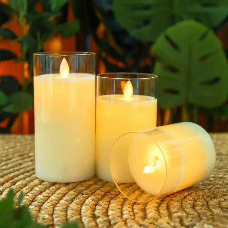 Bougies LED sans flamme 3pcs شمعة LED عديمة اللهب من الأكريليك