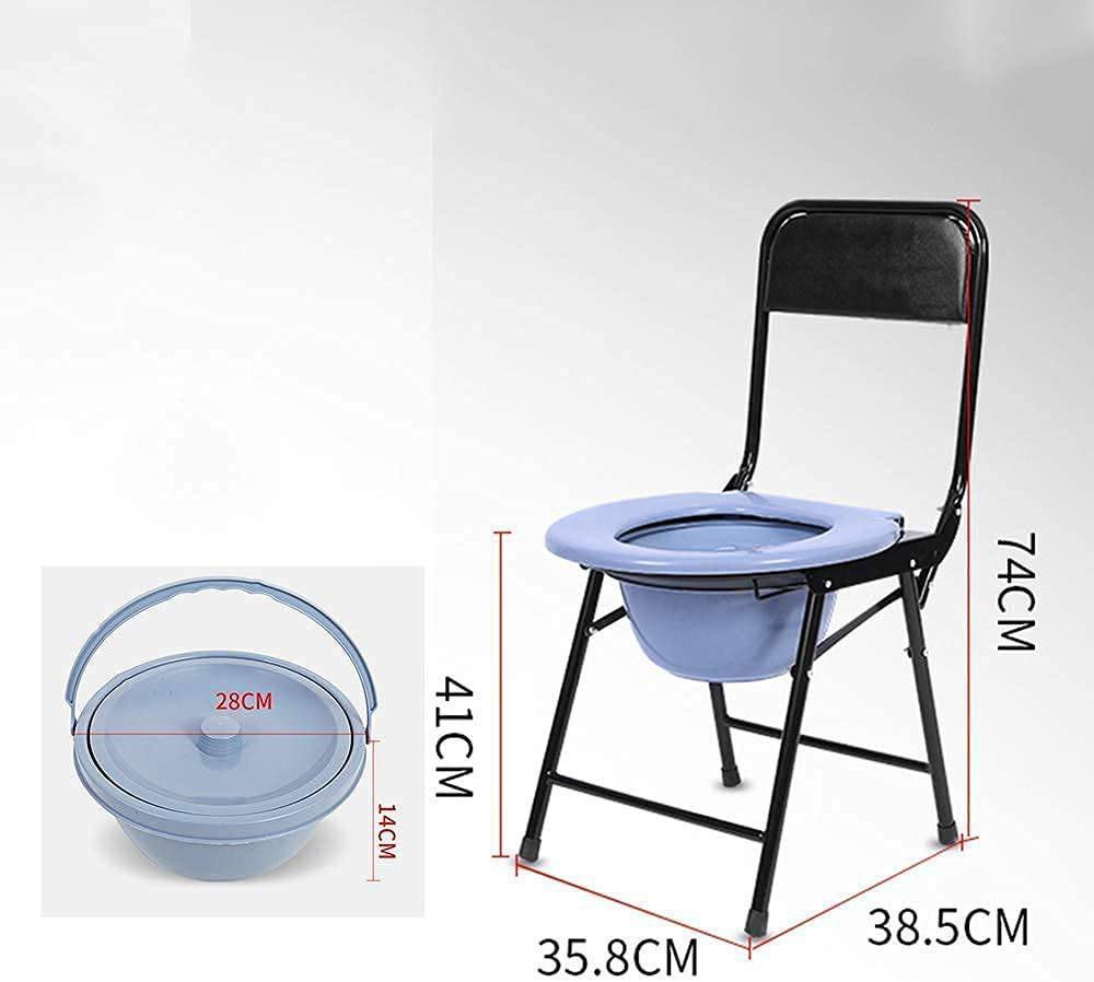 كرسي مرحاض تخييم محمول مع مسند ظهر ودلو Chaise de Toilette de Camping Portable avec Dossier et Seau