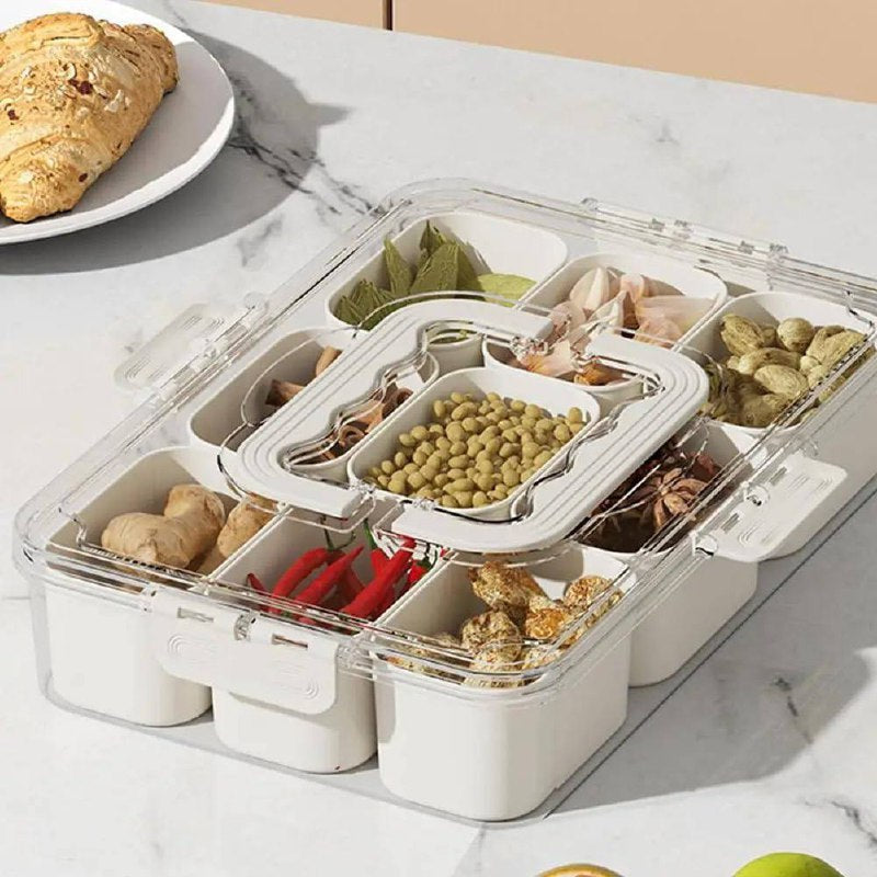 Plateau de service divisé en grilles avec couvercle Air-Tight