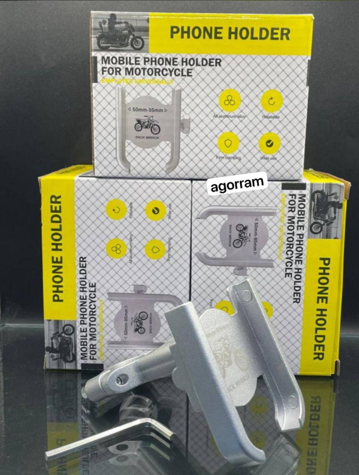 Support de téléphone Mobile phone holder for motocycle حامل الهاتف للدراجات النارية والهوائية