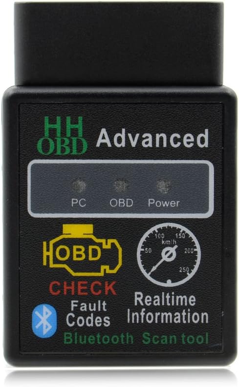 HH OBD2 Bluetooth جهاز فحص أعطال السيارات عبر الهاتف جهاز قراءة الأكواد OBD2 بتقنية البلوتوث