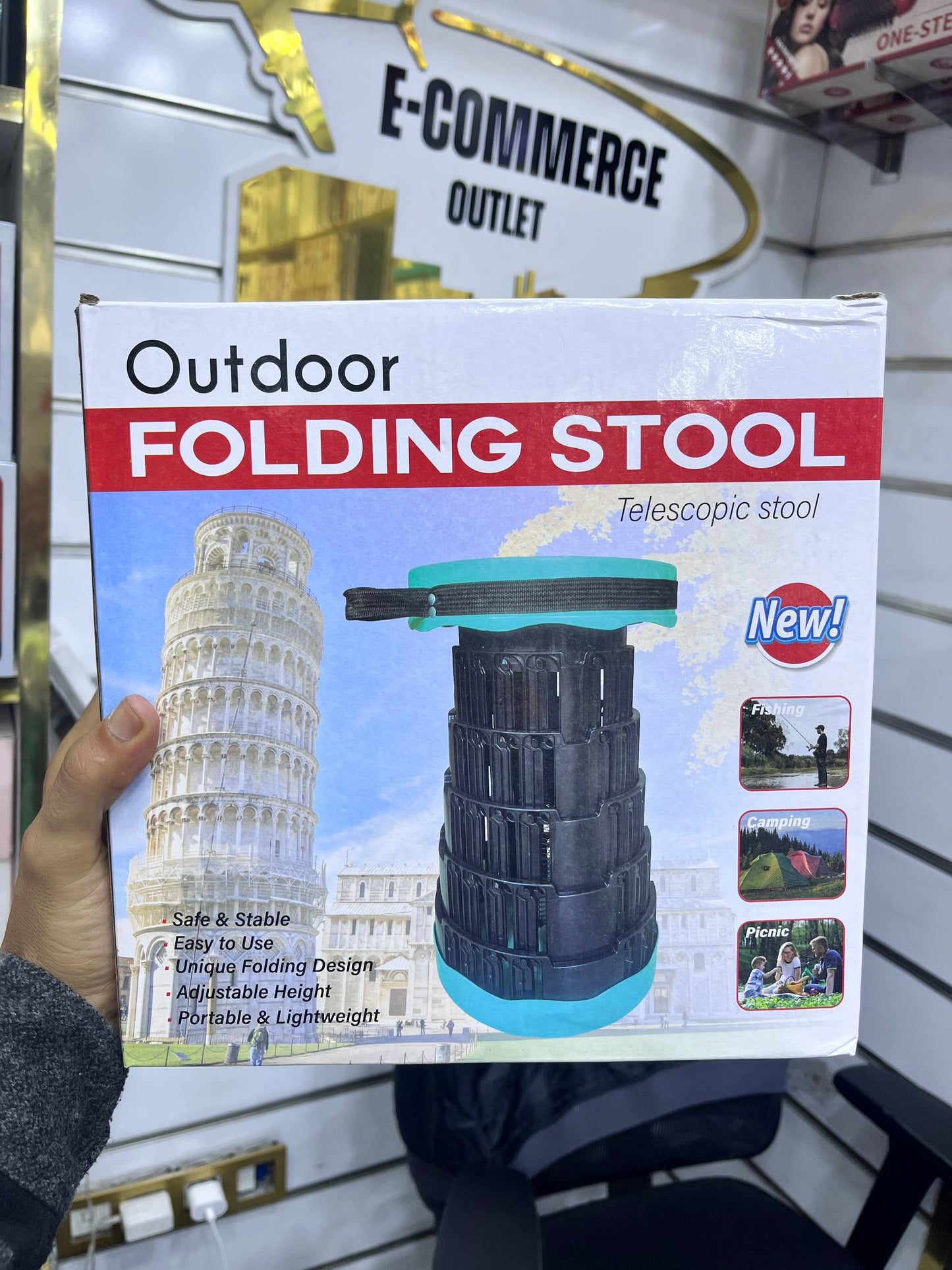 Tabouret Télescopique Pliable, Chaise de Pêche et de Camping en Plein Air كرسي قابل للطي والتمديد، كرسي للصيد والتخييم في الهواء الطلق
