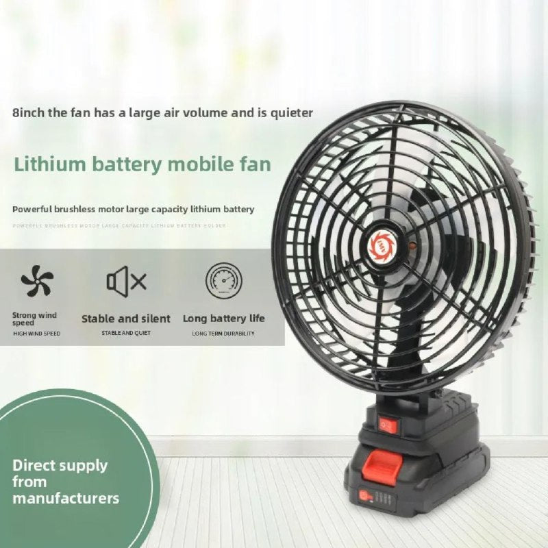 Ventilateur mobile à batterie au lithium de 8 pouces
