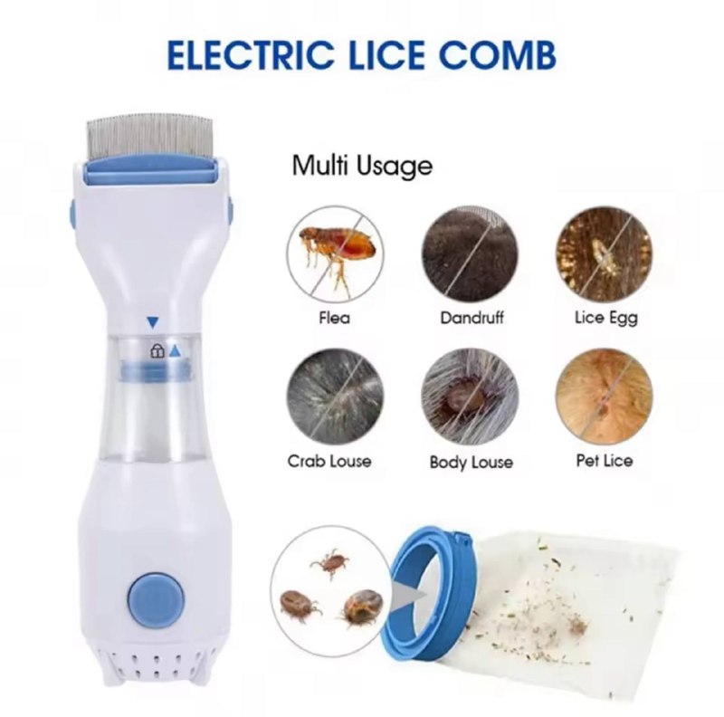 Peigne Aspirateur à Poux Électrique V-Comb مشط القمل الكهربائي