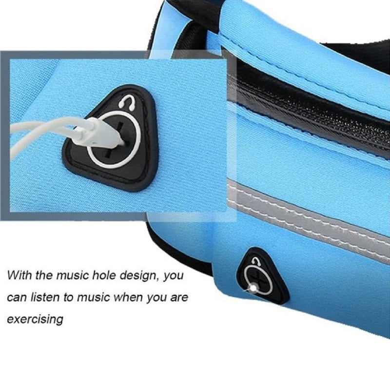 Ceinture de course Sac banane étanche Trousse sport حزام الجري حقيبة الخصر المقاومة للماء مجموعة رياضية