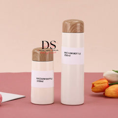 كوب حراري محمول بتصميم خشبي عصري Thermos Stainless Vacuum bottle 150ml