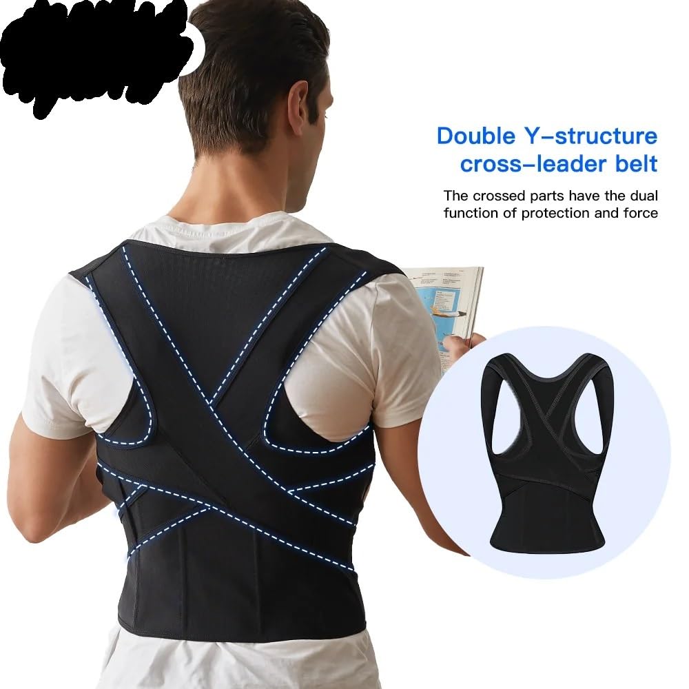 دعامة تصحيح وضعية الظهر للرجال والنساء والأكتاف والرقبة العمود الفقري Ceinture correctrice de posture pour le dos