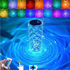 Lampe Tactile en crystal à multiples lumiéres colorées