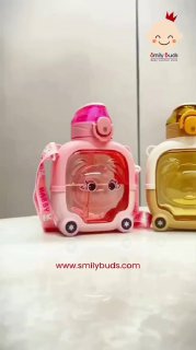 زجاجة مياه محمولة على شكل دب Cute Designer Teddy Water Bottle Bouteille d'eau portable en forme d'ourson avec paille