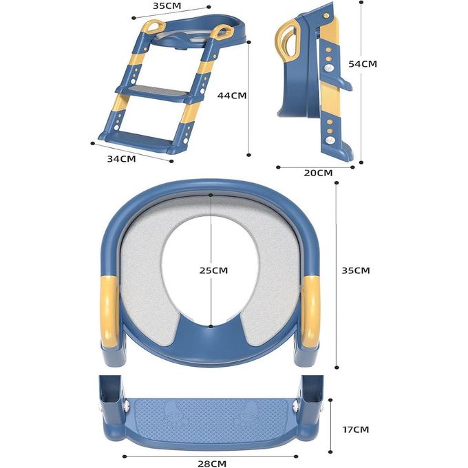 كرسي مرحاض قابل للطي مع سلم، نونية أطفال، وسادة مرحاض للأطفال Chaise toilette pliable pliant siège de toilette