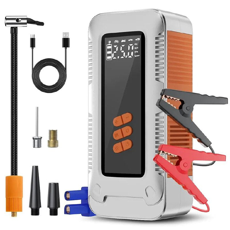 Démarreur de secours portable 5000 A avec gonflage rapide شاحن تشغيل السيارة للطوارئ