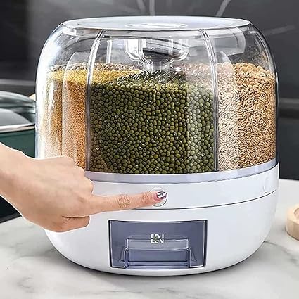 منظم قطاني موزع دوار للحبوب والأطعمة الجافة بمقصورات متعددة Distributeur Rotatif de Céréales et d’Aliments Secs à Compartiments Multiples