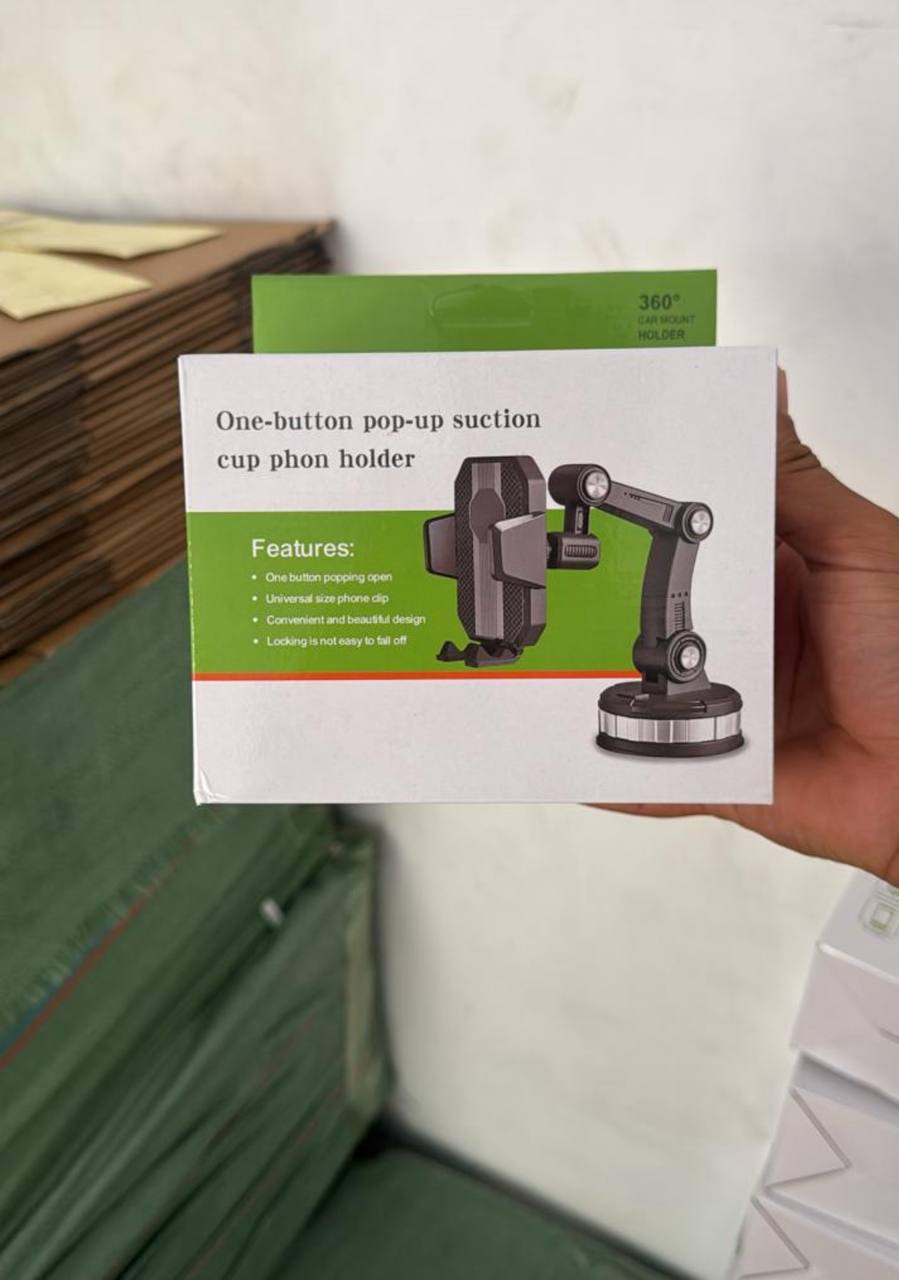 One-button pop-up suction cup phone holder