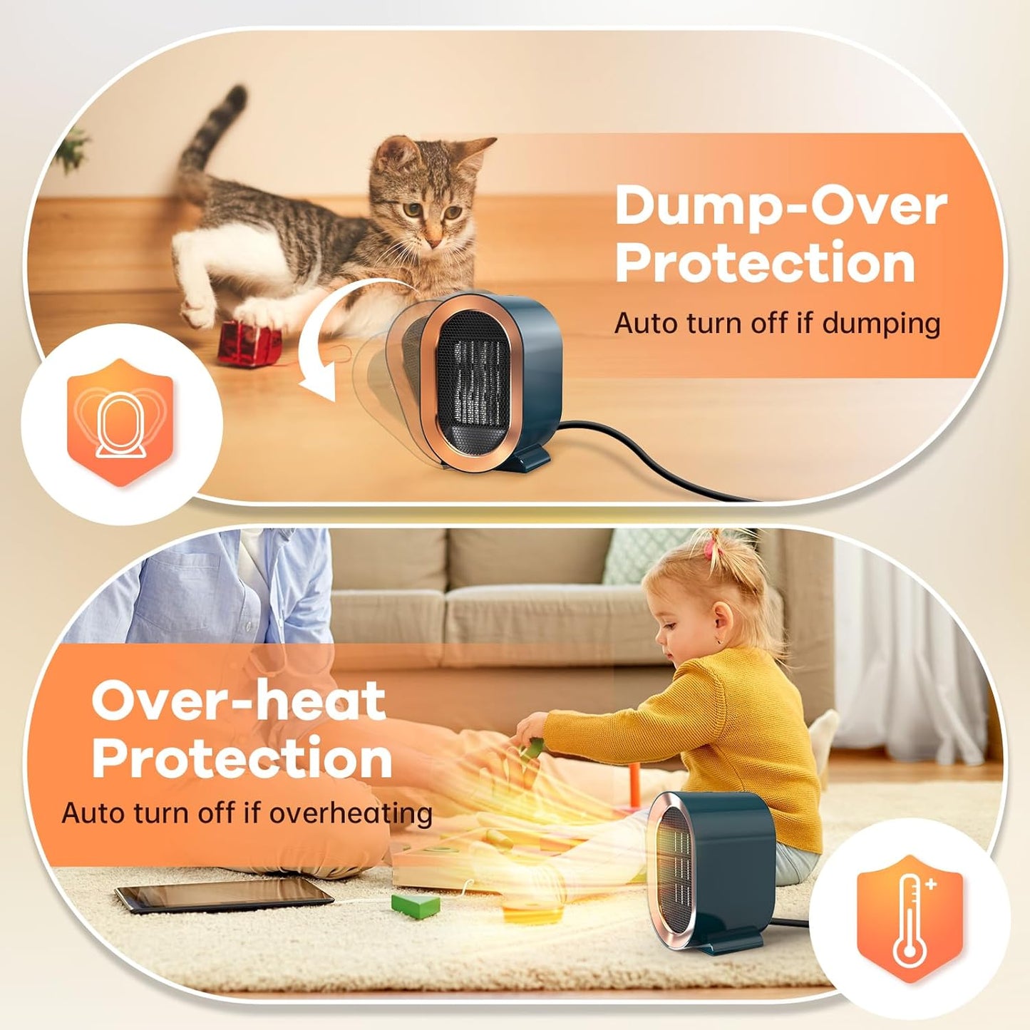 مروحة تدفئة مدفأة كهربائية صغيرة محمولة Heating fan JX1288