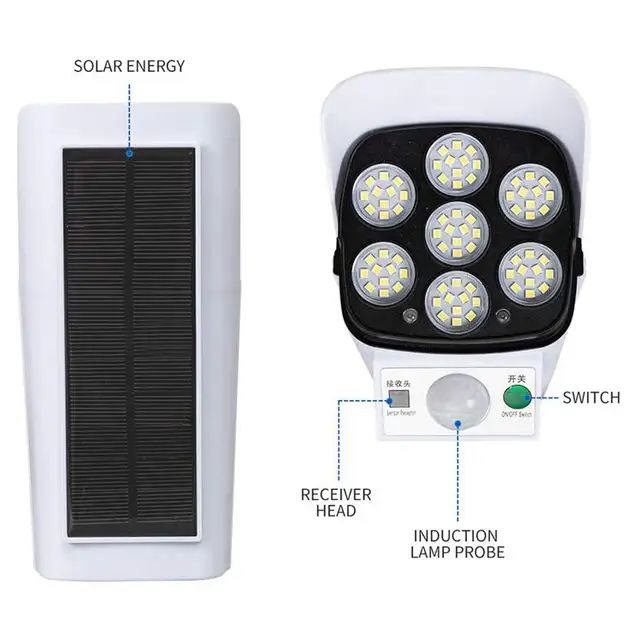 Projecteur Solaire Solar Sensor light 77 SMD LED 2178T