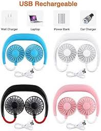 Mini Ventilateur de cou Portable Rechargeable par USB avec flux d'air