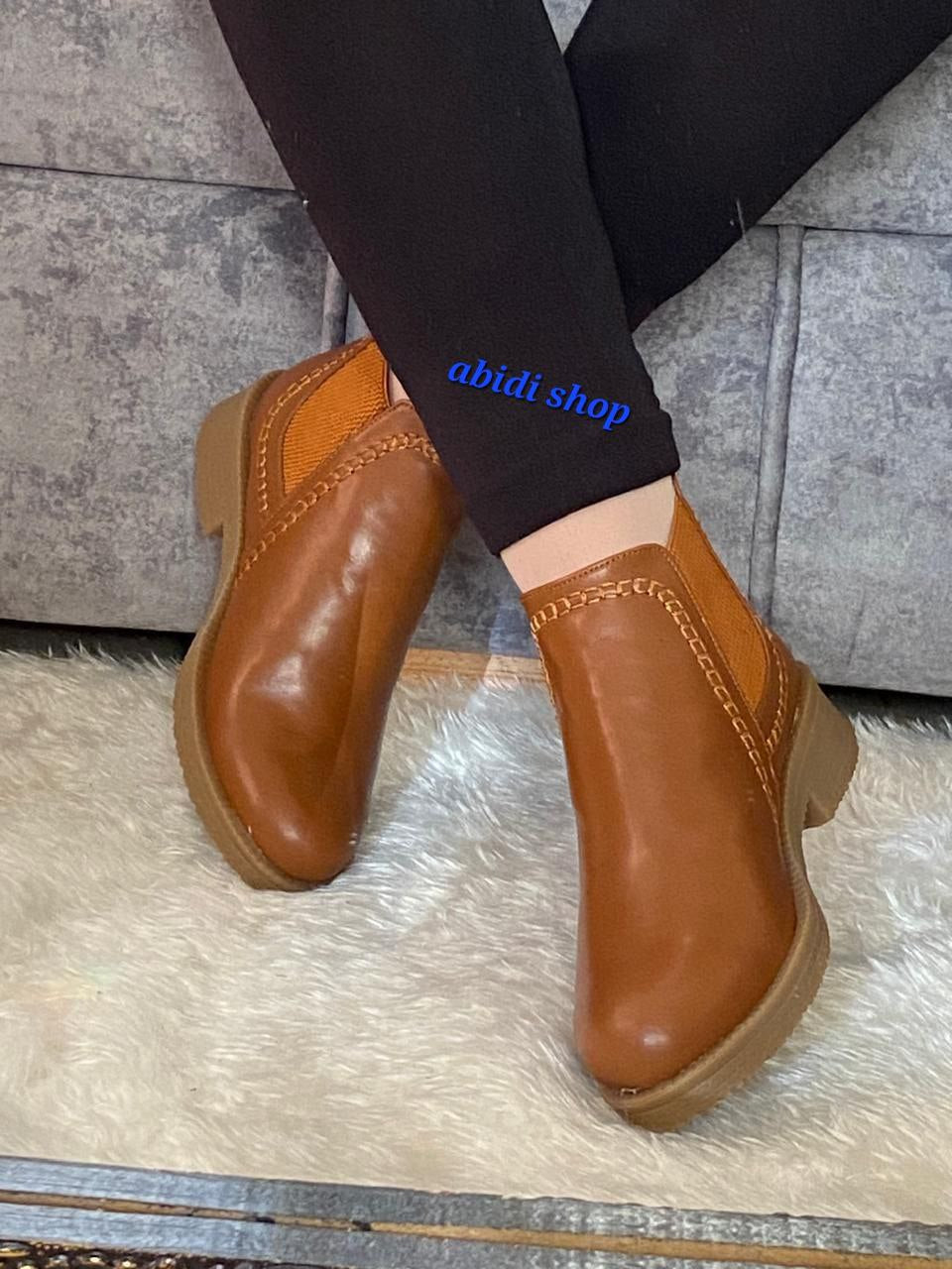 Bottes cuir gomme semelle بوط جلد سومل كومة