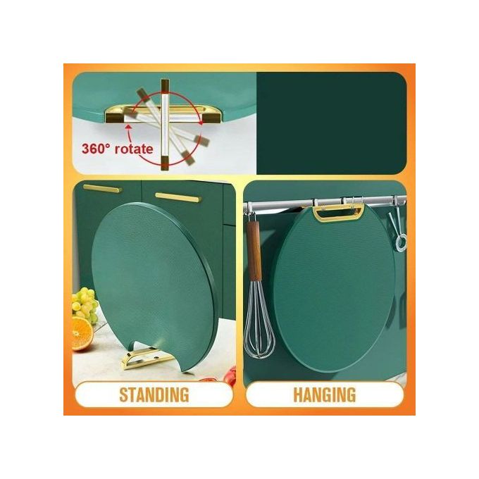 Planche à découper ronde double face en plastique pour les fruits et légumes et Viande لوح تقطيع بلاستيكي دائري مزدوج الجوانب للفواكه والخضراوات واللحوم