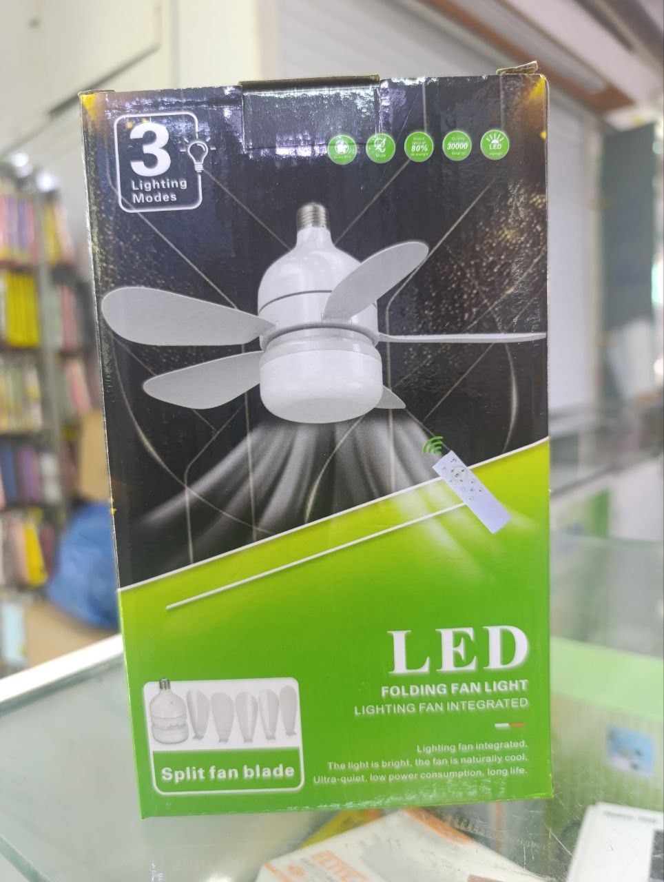 LED Folding fan light 3Lighting modes