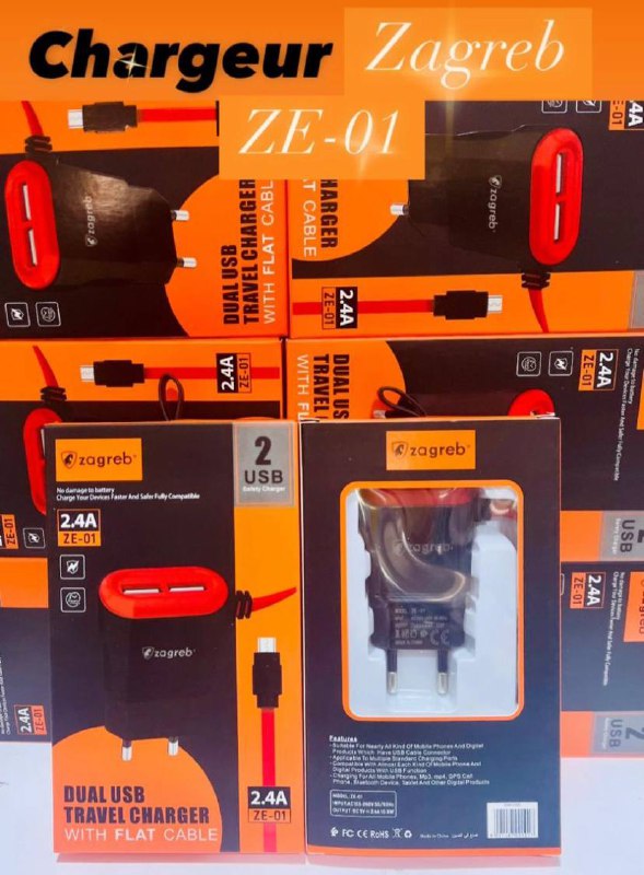 ZAGREB ZE-O1 2USB 2.4A Chargeur
