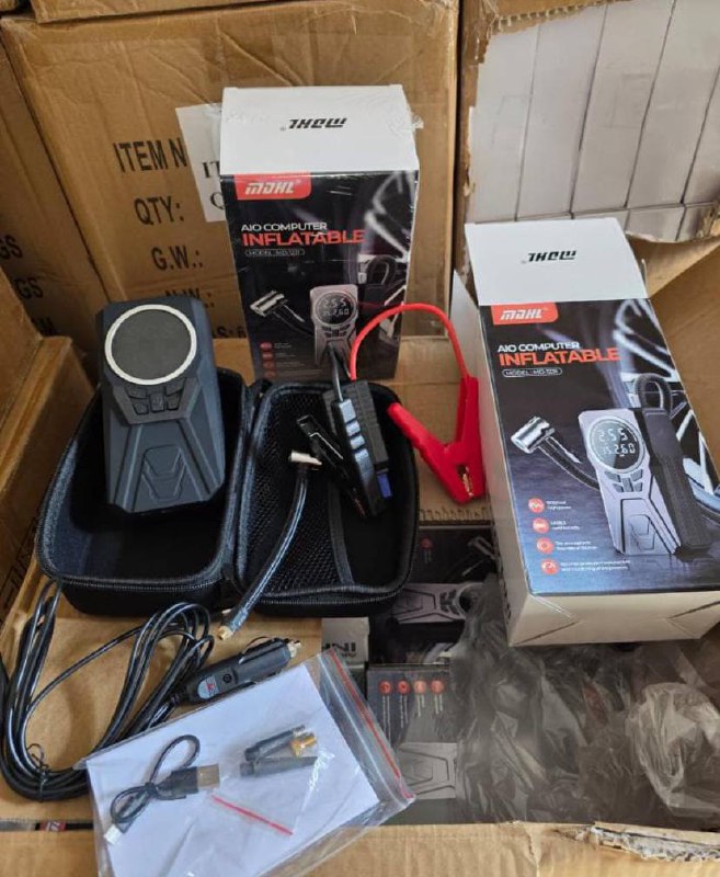 Démarreur de batterie portable 5 en 1 avec compresseur d'air جهاز بدء تشغيل السيارة مع ضاغط هواء