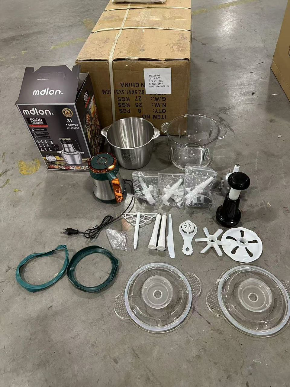 Hachoir 3L 1500W Robot culinaire haute puissance 12en1