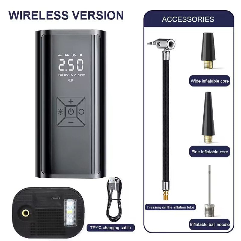 Gonfleur de pneus portable Pompe à Air Électrique Portable Rechargeable