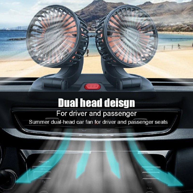 Car fan dual head