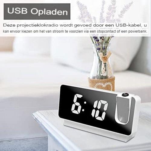 Horloge numérique multifonctionnelle avec affichage LED ساعة رقمية متعددة الوظائف مع شاشة LED وإسقاط الوقت