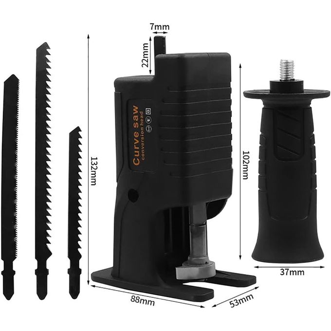 محول منشار كهربائي ترددي محمول، مثقاب كهربائي لاسلكي Adaptateur de scie électrique alternative portable, perceuse électrique sans fil