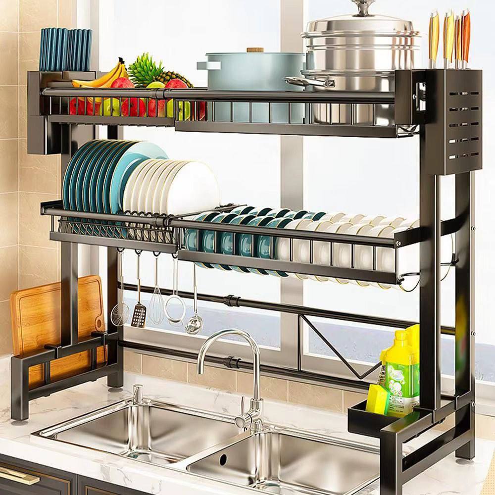 Égouttoir à vaisselle au-dessus de l'évier, 3niveaux réglables رف أطباق فوق الحوض، 3طبقات قابلة للتعديل