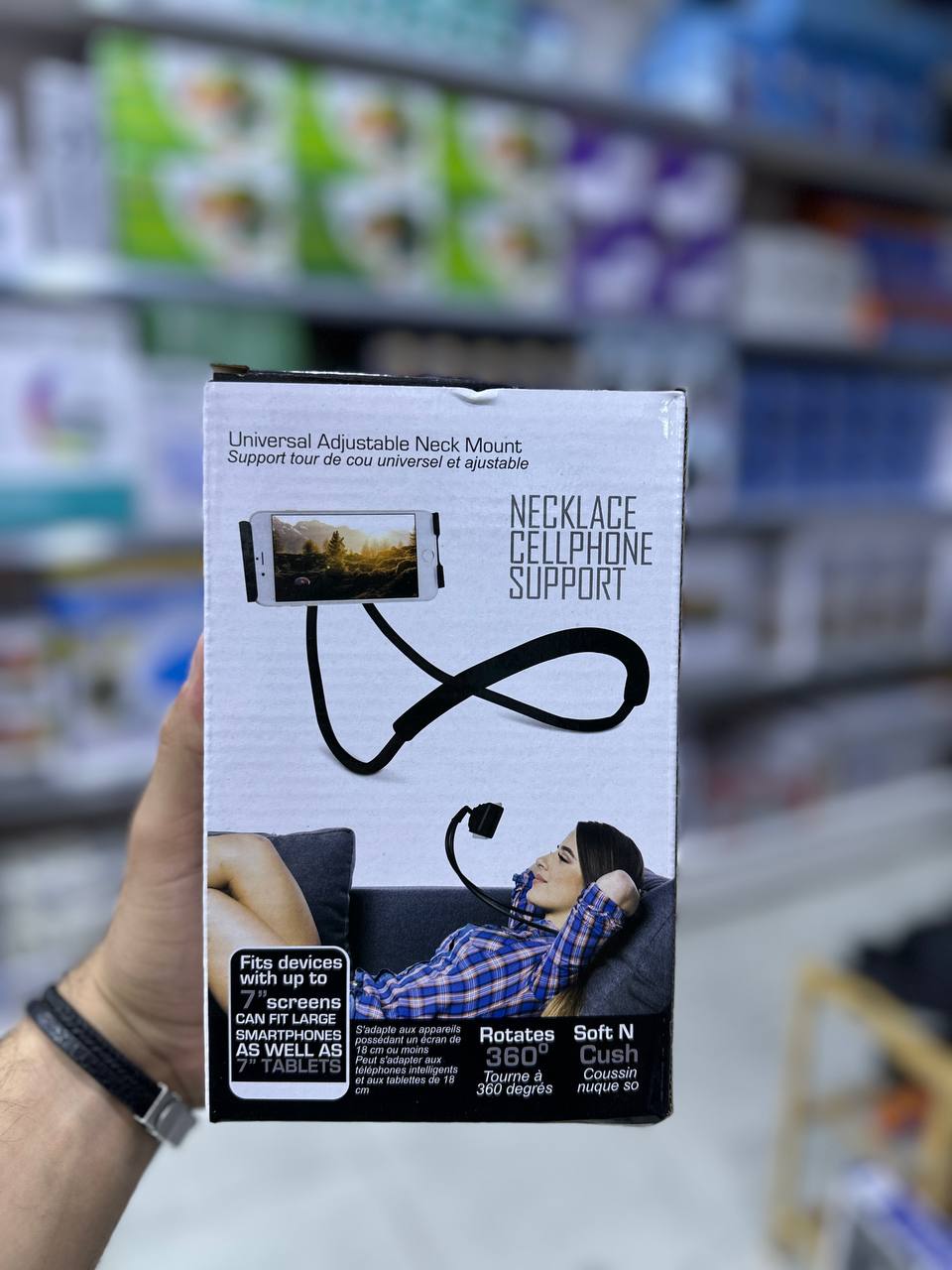 Support de Cou Rotation à360degrés Flexible MultiFunction pour smartphone حامل رقبة للهاتف الذكي