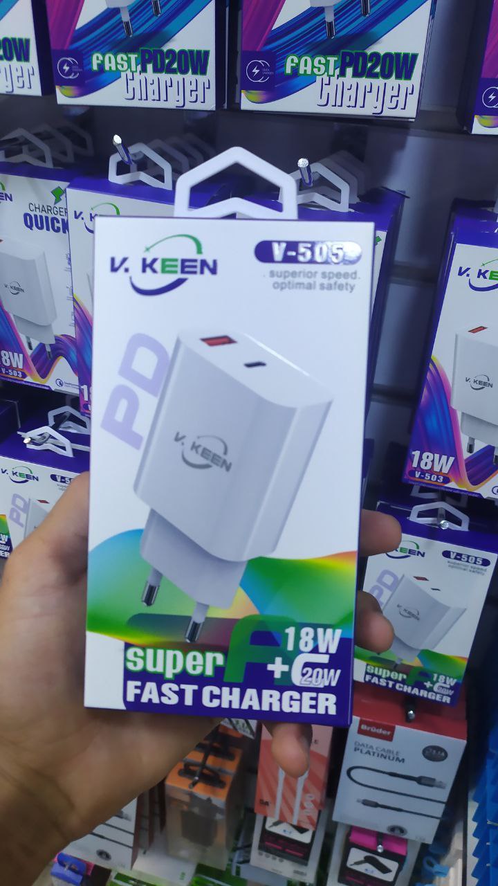 VKEEN QUICK CHARGER USB 18W Type-C 20W V-505