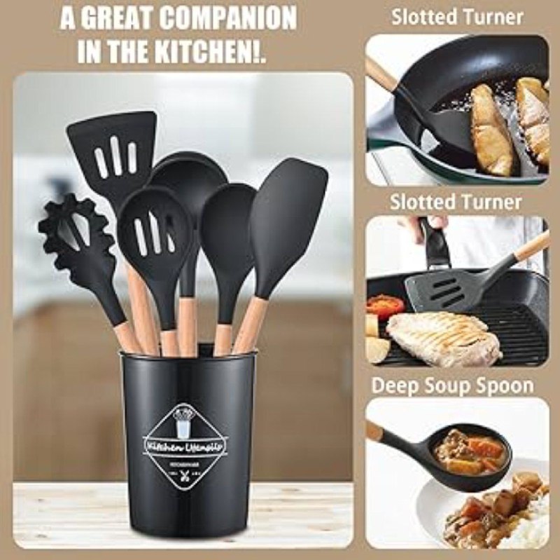 مجموعة أدوات المطبخ المصنوعة من السيليكون Ensemble d'ustensiles de cuisine en silicone