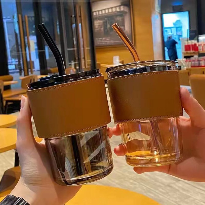 Bamboo joint glass cup كوب زجاجي من الخيزران