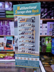 رف أحذية بـ 8 طبقات وسعة 56 حذاء 8-Tier Shoe Rack with Capacity for 56 Shoes