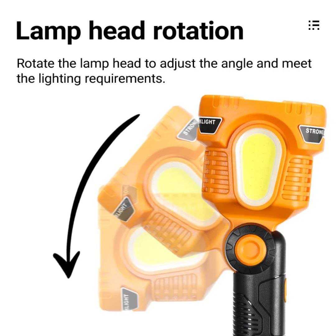 Lampe Torche LED Rechargeable USB avec COB مصباح يدوي LED قابل لإعادة الشحن عبر USB مع COB