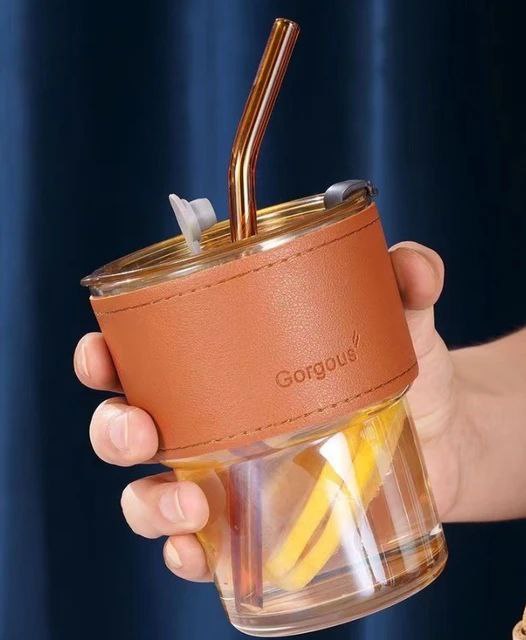 كوب قهوة زجاجي قابل لإعادة الاستخدام