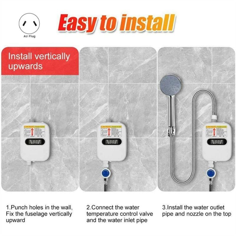 Mini chauffe-eau instantané électrique avec pommeau de douche سخان مياه كهربائي صغير فوري مع رأس دش