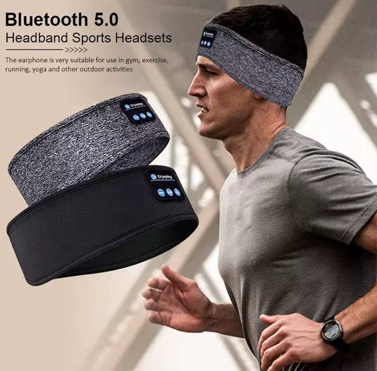 Bluetooth 5.0 Headband sports Headsets سماعات رأس رياضية مزودة بعصابة رأس